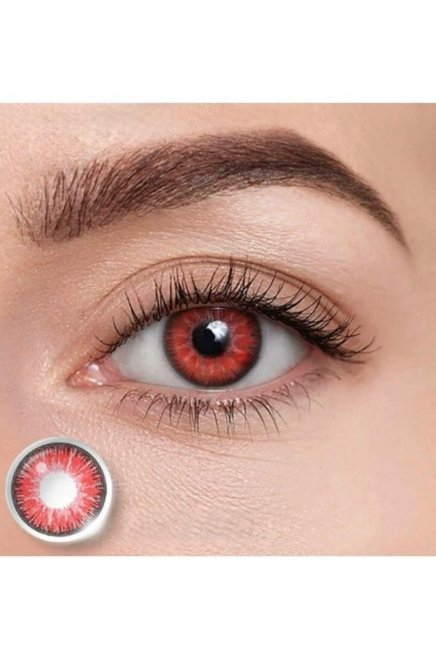 Ayy Red Cosplay Colored Contact Lenses Yearly Disposable 14.5mm